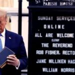 Usa Trump a Ejército y una biblia para tomarse foto afuera de templo