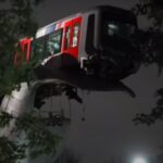 Video: Vagón se descarrilla y se salva de milagro debido a la escultura de una ballena