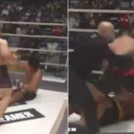 VIDEO: Luchador sigue golpeando a su oponente tras ganar por nocaut y desata riña colectiva