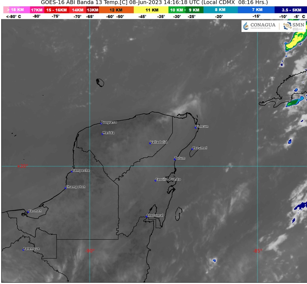 Prevén para Quintana Roo lluvias fuertes a lo largo del día