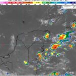 ALERTA DE LLUVIAS TORRENCIALES CON DESCARGAS ELÉCTRICAS EN LA PENÍNSULA DE YUCATÁN