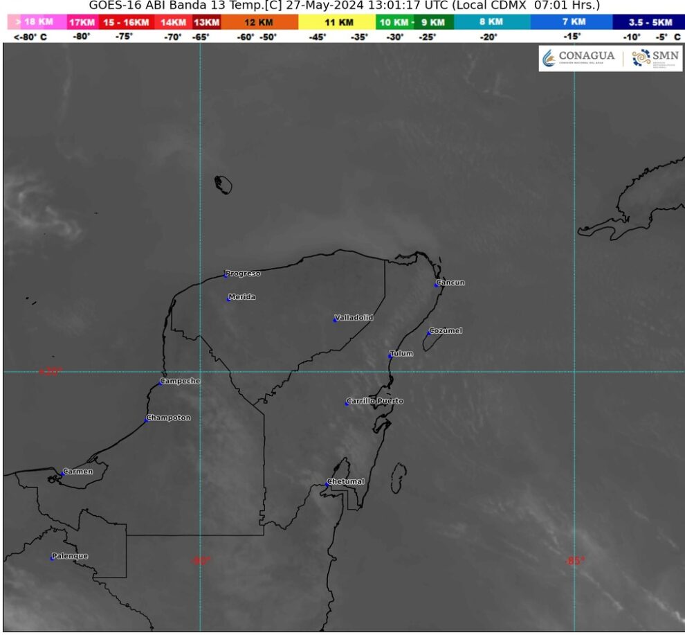 PRONOSTICAN LLUVIAS AISLADAS EN LA PENÍNSULA DE YUCATÁN