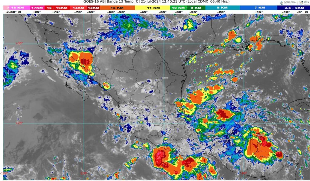 La onda tropical número 12 se desplazará sobre el sur de México