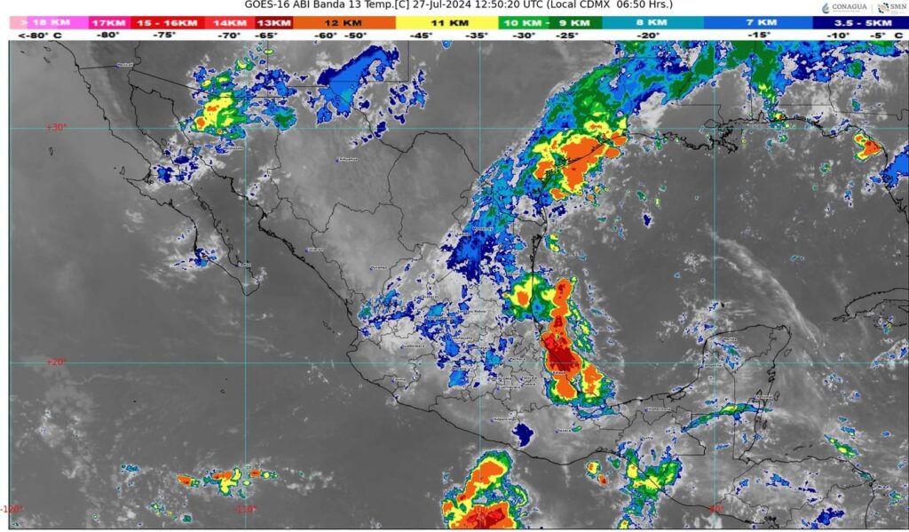 Pronostican lluvias intensas en Tamaulipas, San Luis Potosí, Guerrero, Oaxaca y Chiapas