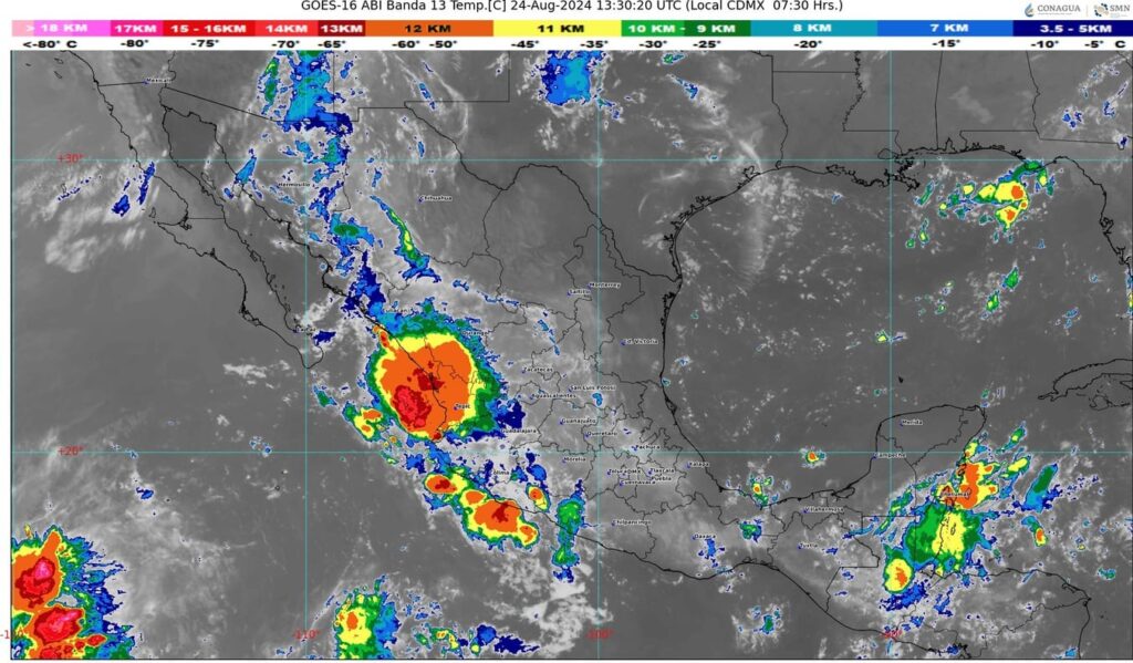 Pronostican lluvias puntuales intensas en Sinaloa, Nayarit, Jalisco y Chiapas