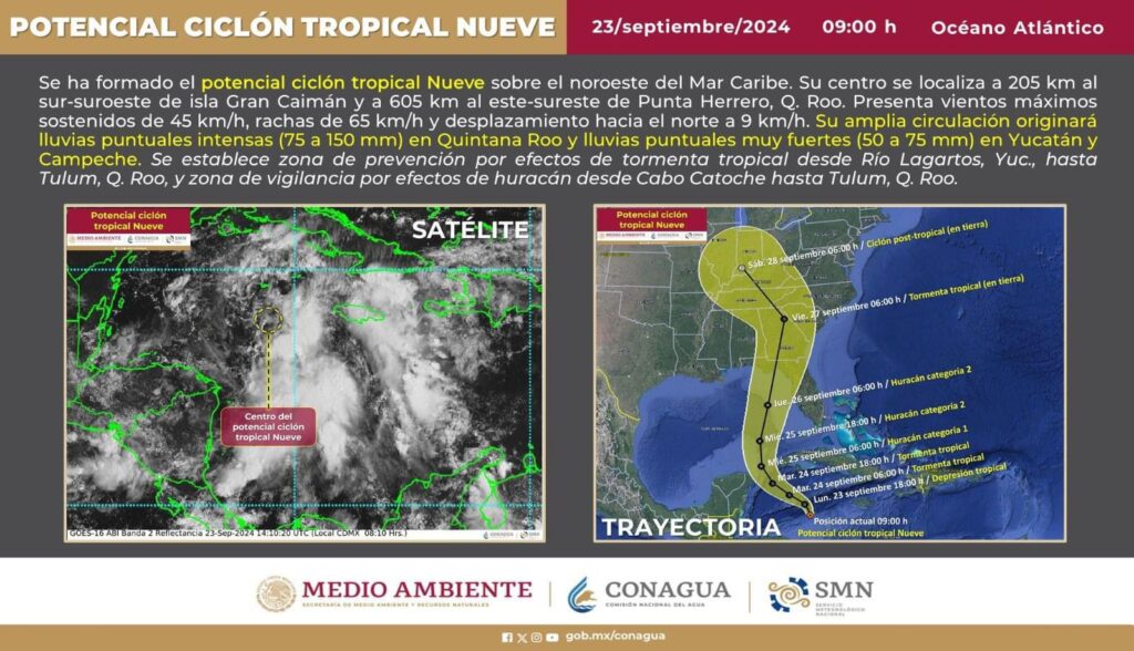 Ciclón tropical “Nueve” se forma en el Mar Caribe