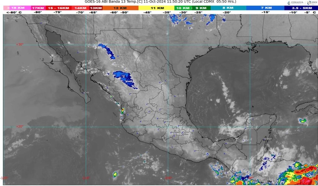 Lluvias y vientos fuertes en varias regiones de México