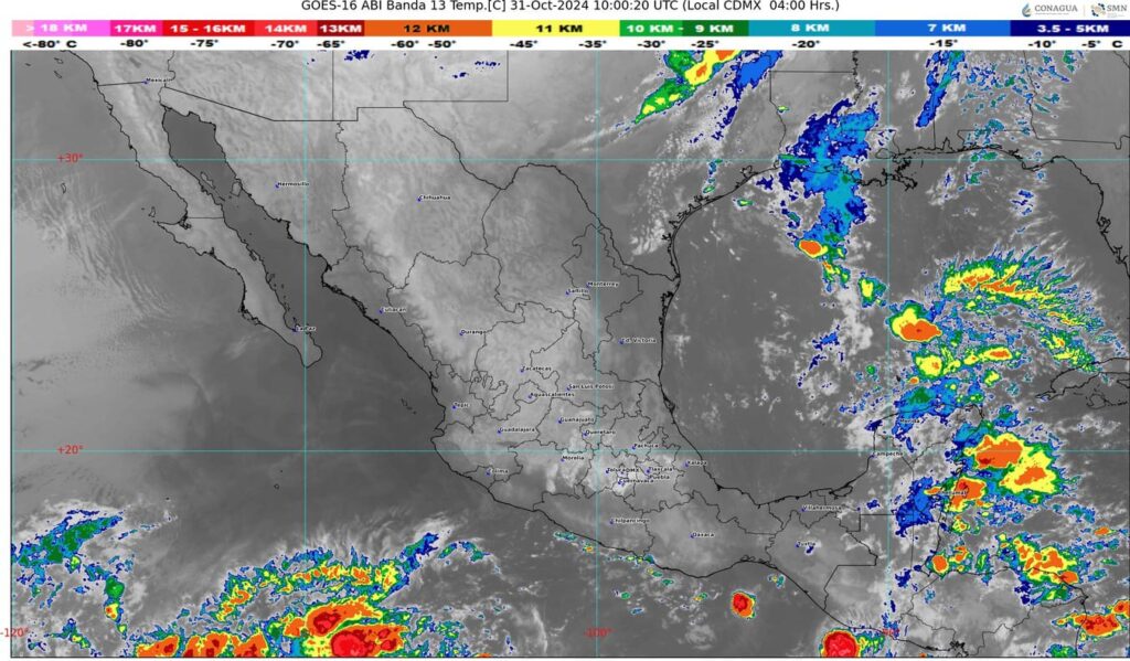 La onda tropical 30 se desplazará sobre la península de Yucatán y el sureste de México