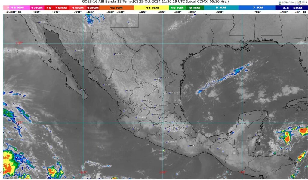 Se prevén lluvias fuertes y muy fuertes en el Sur, Sureste y Península de Yucatán