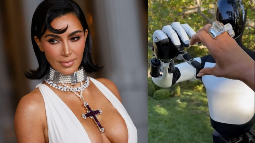 Kim Kardashian presume su Optimus Bot de Tesla (VIDEO)