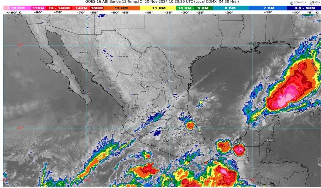 El frente frío número 10 se desplazará en oriente y sureste de México