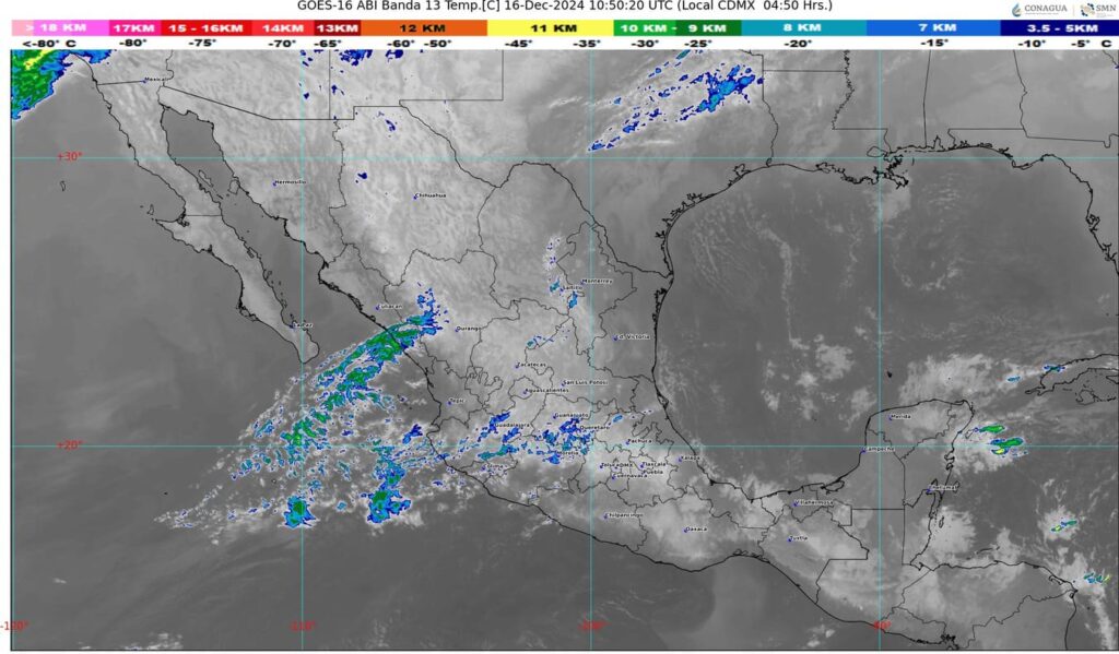 El frente frío número 15 afecta a México