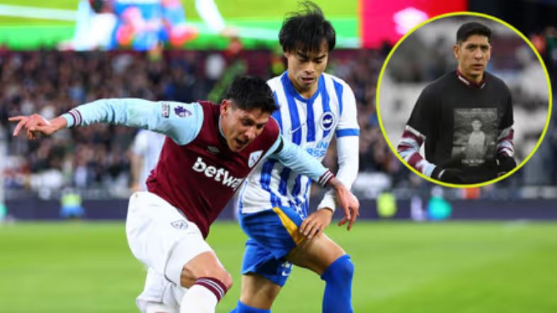 Edson Álvarez realiza emotivo homenaje en el West Ham vs. Brighton