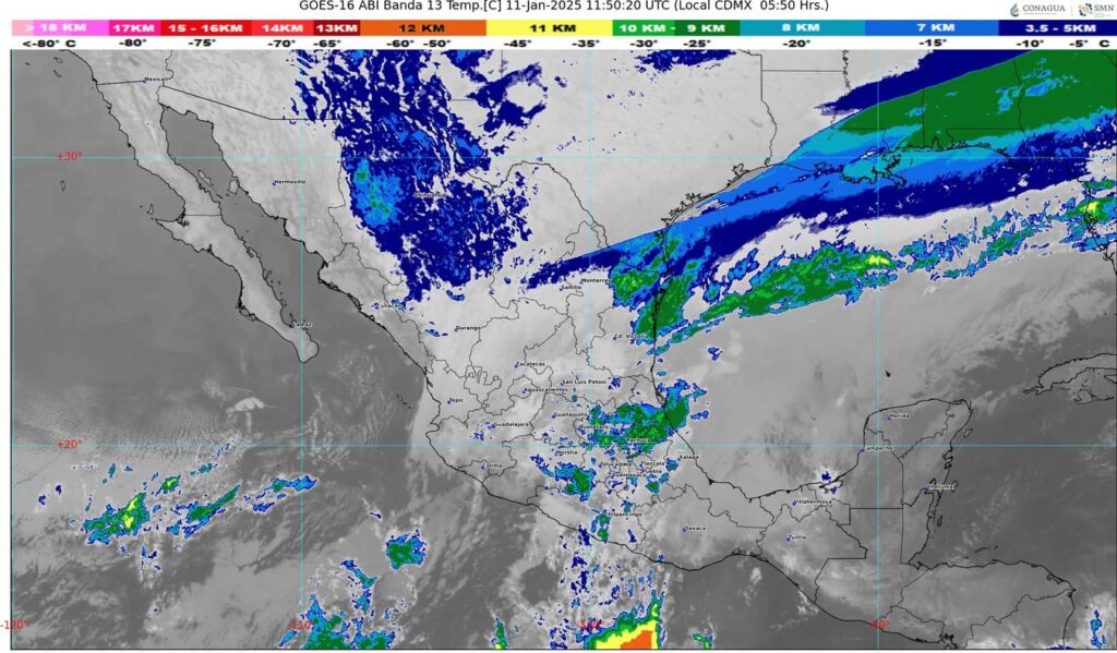 El frente frío número 22 se desplazará sobre el sureste mexicano