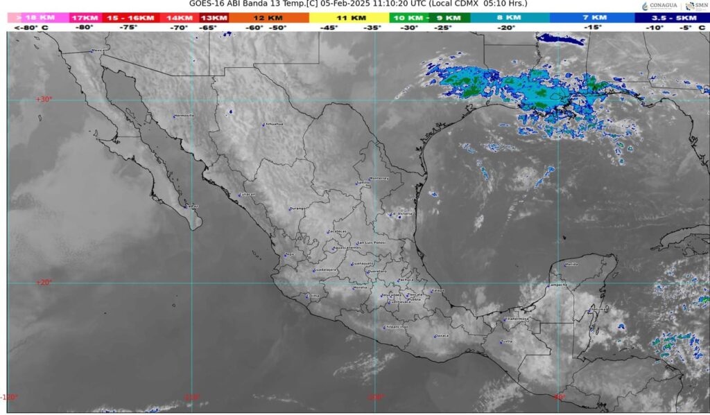 Lloverá en el oriente, centro, sur y sureste de México, incluida la península de Yucatán