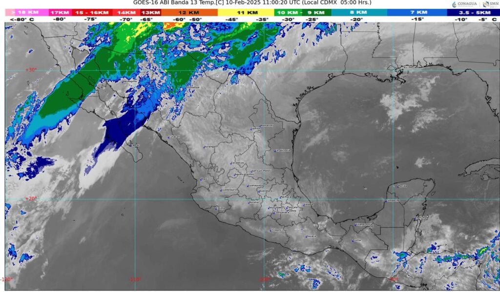 Un sistema frontal mantendrá características de estacionario sobre México