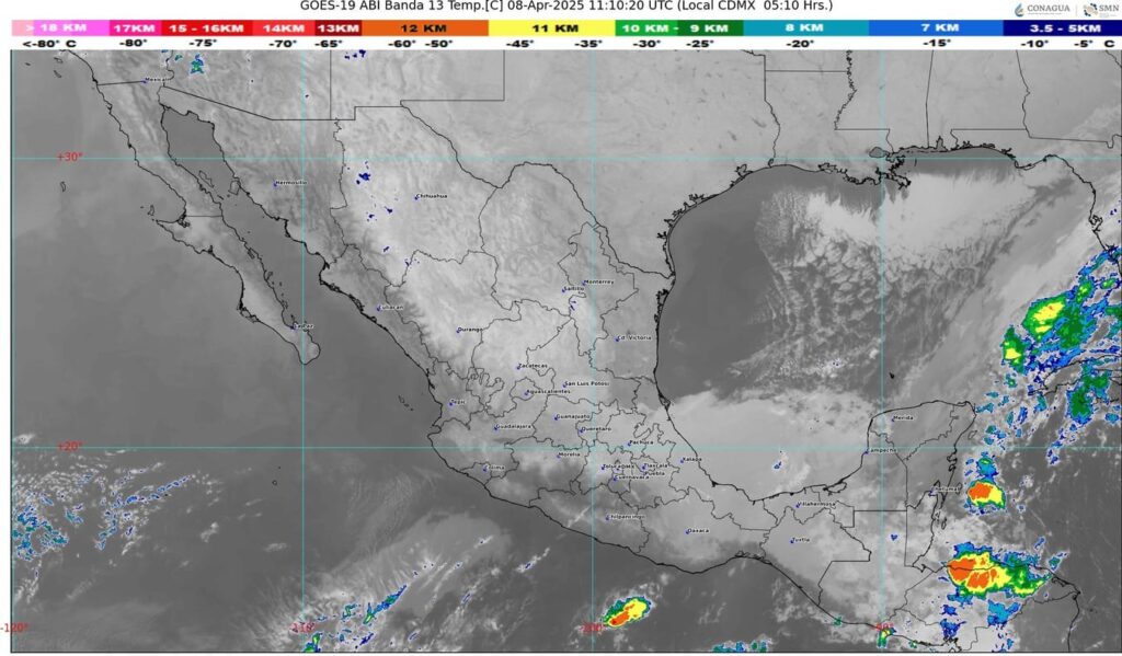 Pronostican lluvias fuertes en el sureste y la Península de Yucatán