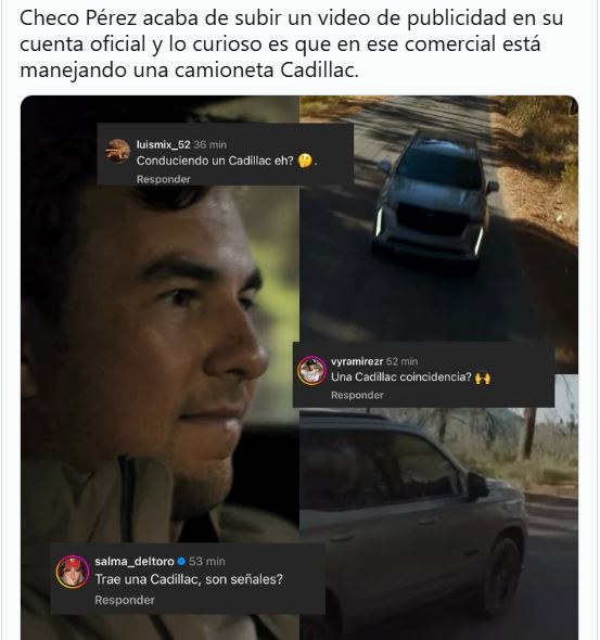 ‘Checo’ Pérez aparece en un Cadillac y desata furor por su posible regreso a la Fórmula 1