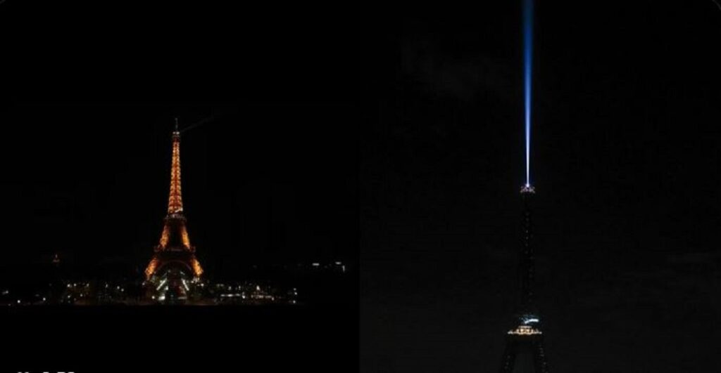 Apagan las luces de la torre Eiffel, en París, en señal de duelo por la muerte del papa Francisco