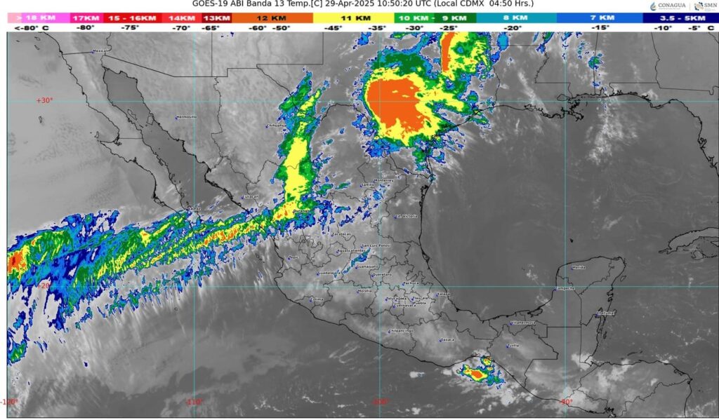 Vientos fuertes, lluvias y chubascos, en el norte del país