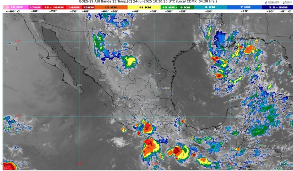 Continúan las lluvias y el calor en gran parte de la República Mexicana