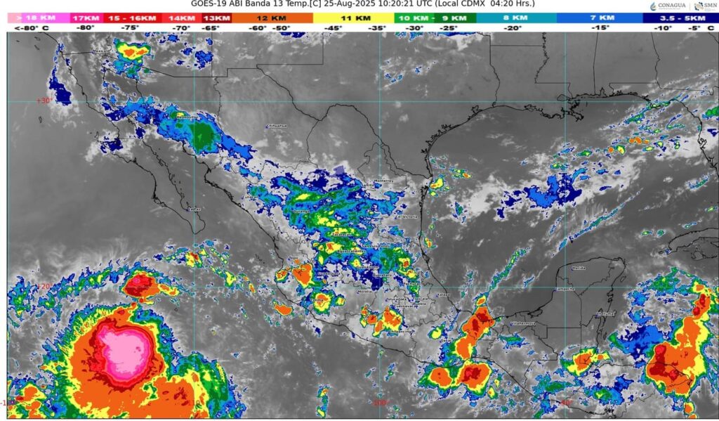 La onda tropical número 25 se desplazará sobre el sur de México