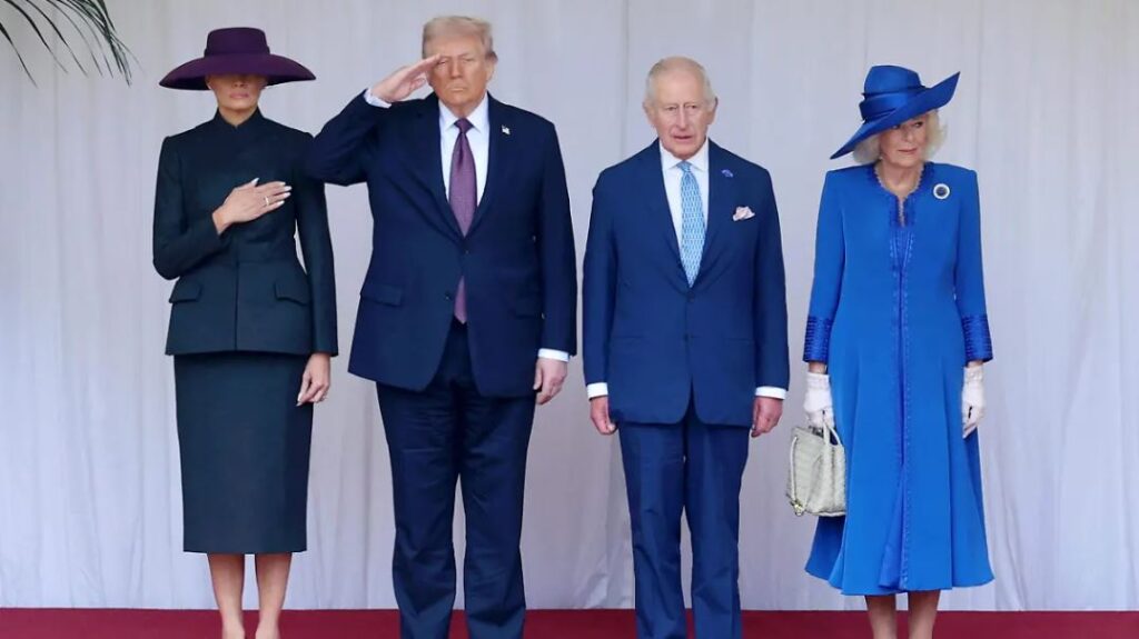 Entre protestas antiTrump, el rey Carlos III recibe al presidente de Estados Unidos en el castillo de Windsor