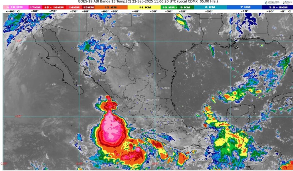 La tormenta tropical Narda causará lluvias en Colima, Guerrero, Jalisco y Michoacán