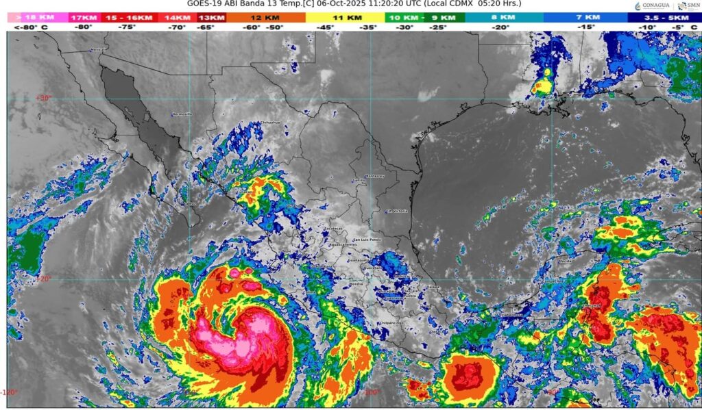 Huracán Priscila se ubica al sur de Jalisco