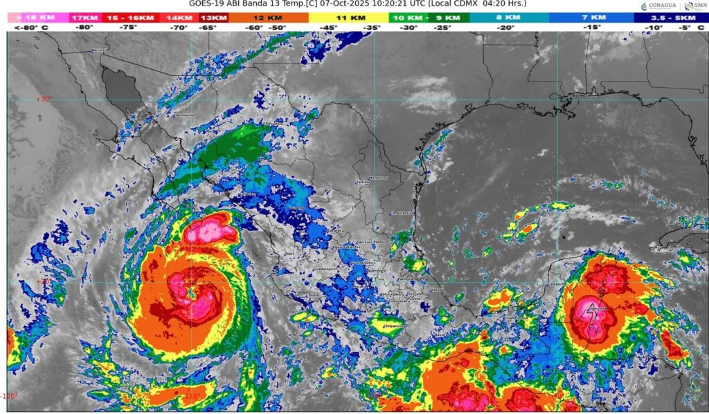Temporal de lluvias muy fuertes a intensas, en el oriente, sur y sureste del territorio nacional