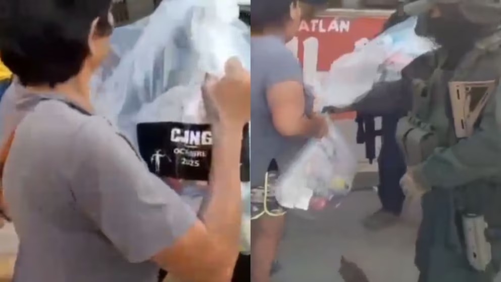 Grupo criminal entrega despensas a damnificados por inundaciones en Tihuatlán