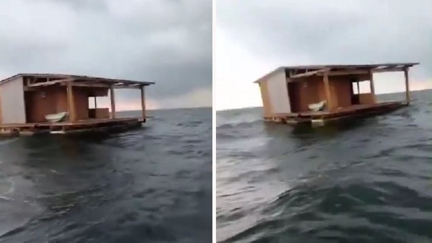 Hallan al restaurante «El Atracadero» flotando en la costa, tras ser arrastrado por el río Tuxpan