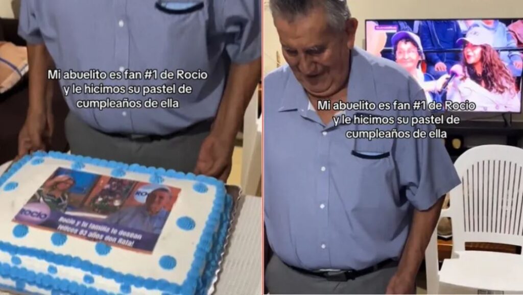 Abuelito celebra su cumpleaños con temática del programa de Rocío Sánchez Azuara y se vuelve viral