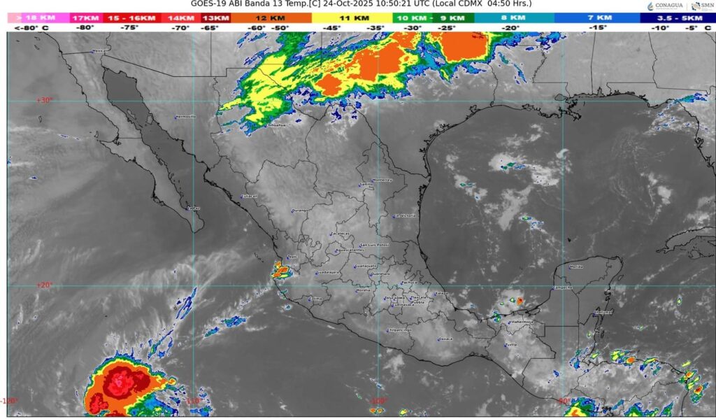 Onda tropical y frente frío afectarán al territorio nacional