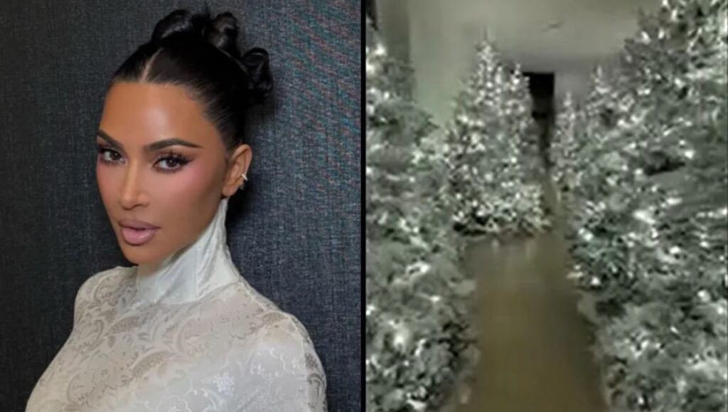 Kim Kardashian presume espectacular decoración navideña con 15 árboles blancos en su casa: “No puedo explicarles cómo se siente”
