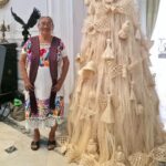 Artesana yucateca crea árbol navideño de henequén único en su tipo