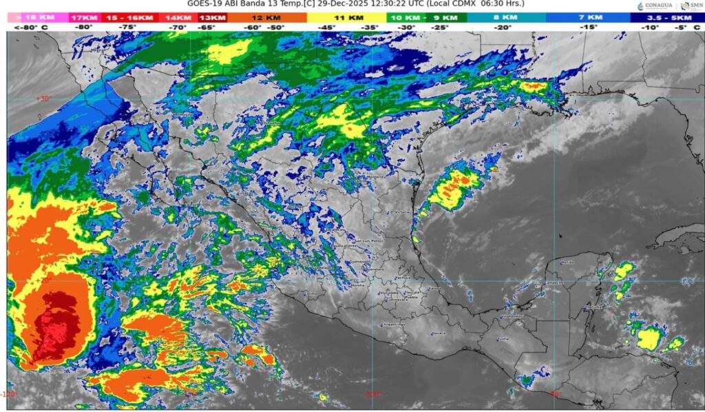 Frente frío 25 azota gran parte del país: lluvias intensas, evento de Norte y posible caída de nieve