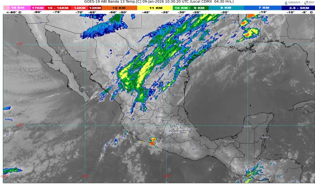 El frente frío número 27 se extenderá sobre el noreste de México