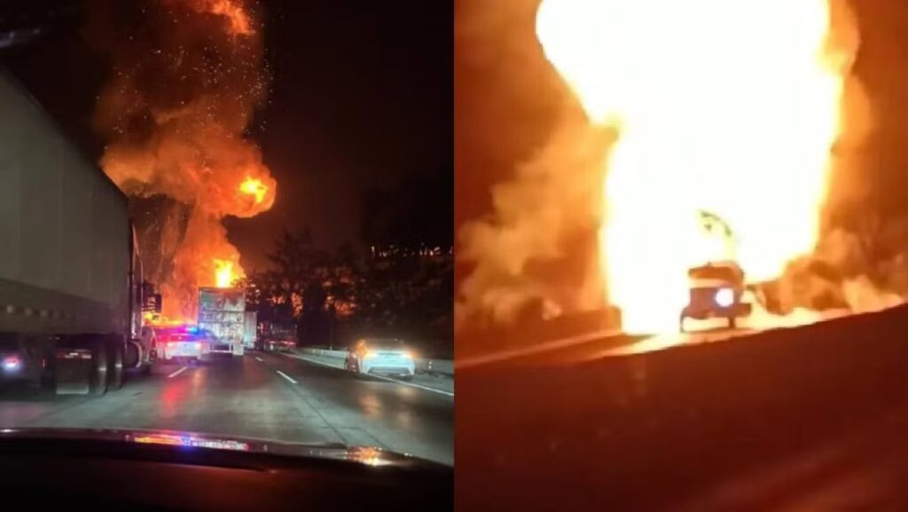 Pipa cargada con gas LP explota en carretera México-Querétaro