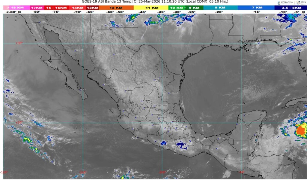 Prevalecerá el ambiente caluroso a muy caluroso sobre la mayor parte de la República Mexicana