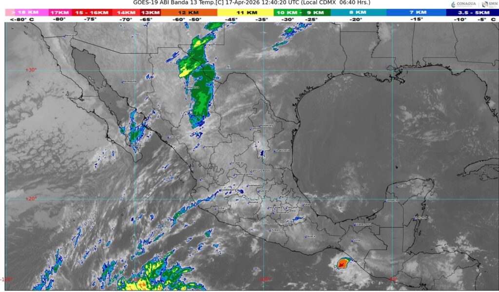 Frente frío 45 impacta el norte y activa lluvias en el país; persiste calor intenso