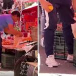 Comerciante se vuelve viral por “pesar” fruta con una báscula inexistente