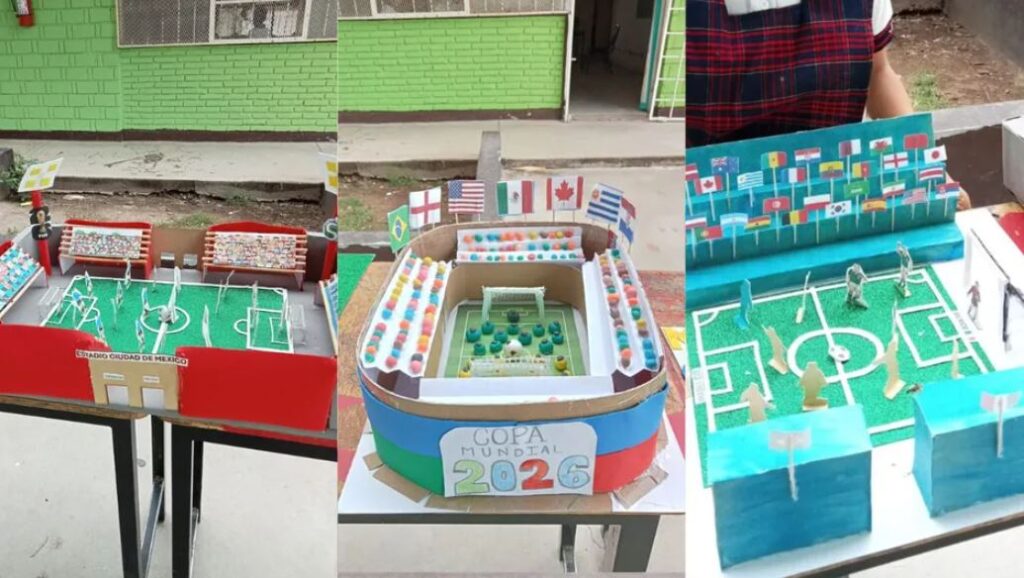 Alumnos recrean el Mundial 2026 con maquetas en primaria de Torreón