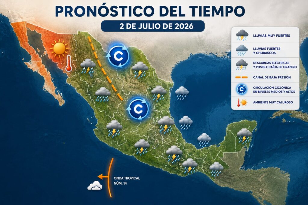 La onda tropical número 14 se desplazará sobre el sur de México