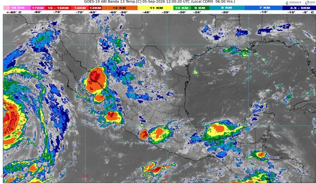 Se prevén lluvias muy fuertes a intensas en 17 entidades de la República Mexicana