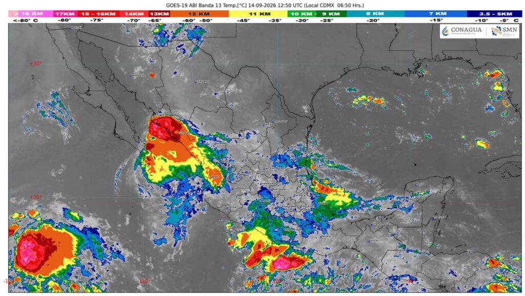 La onda tropical número 39 se desplazará sobre el occidente de México