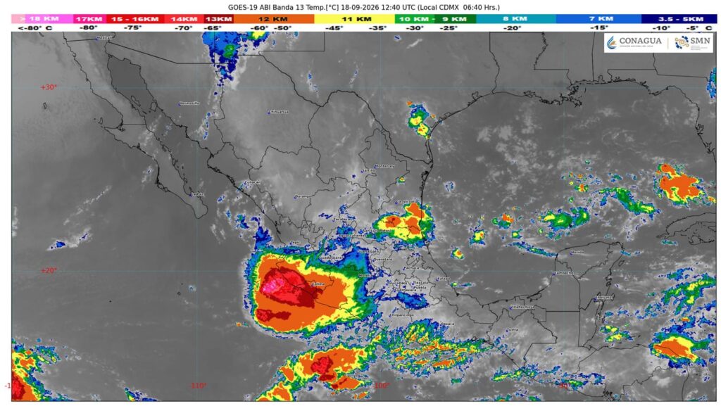 Pronostican lluvias fuertes en zonas del noreste, oriente y sureste mexicano, incluida la península de Yucatán
