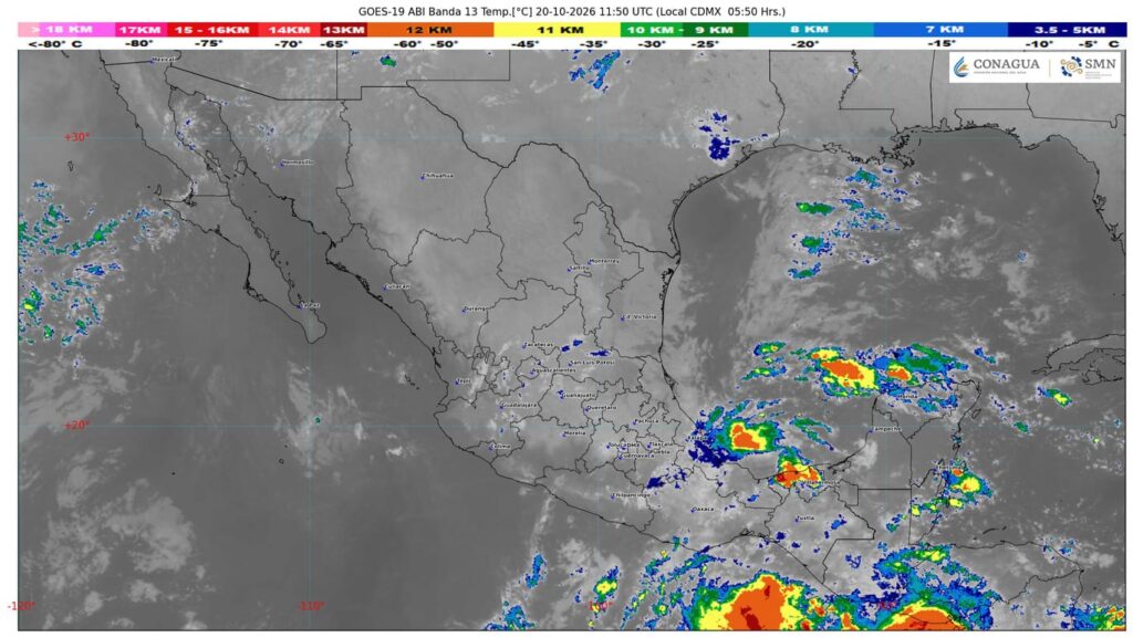El Frente Número 2, estacionario sobre el noreste de la Península de Yucatán